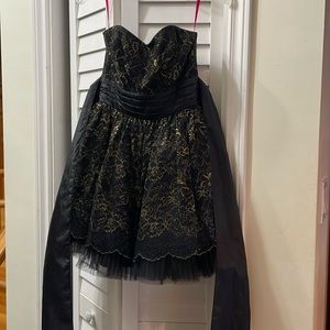 Betsy Johnson black and gold holiday dress. Size 2